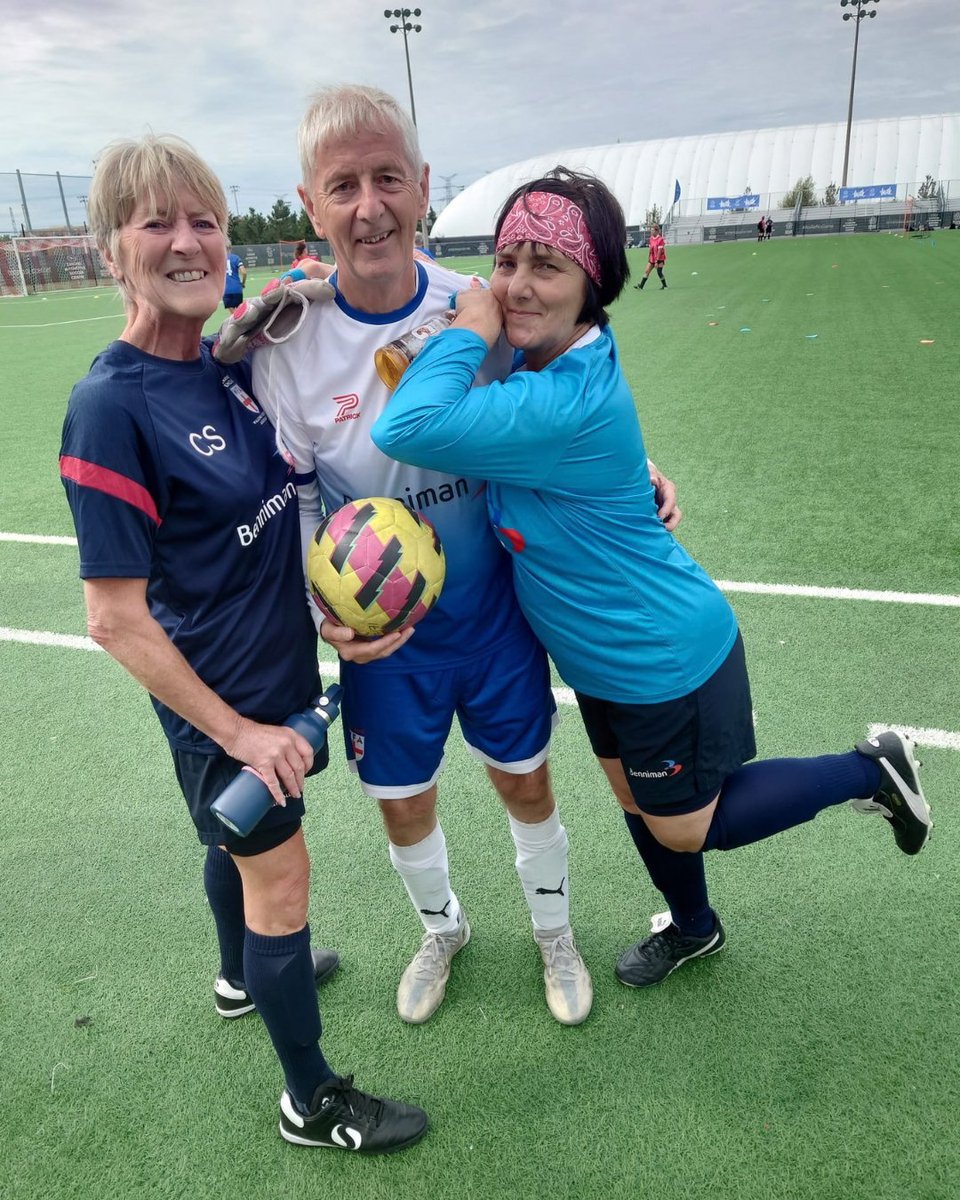 ParkinsonsUK's tweet photo. An all-female England Parkinson’s walking football team has become the first to compete at the Parkinson’s Walking Football Festival in Toronto.

Chris, a member of the team said,  “To be invited to the very first walking football festival in Toronto has been a dream come true." https://t.co/yU9invbTp3