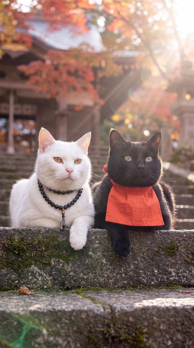 wa_cats's tweet photo. 黒神「暇だな...」
白神「平和ってことだろ」 https://t.co/cQTQ2d4Tke