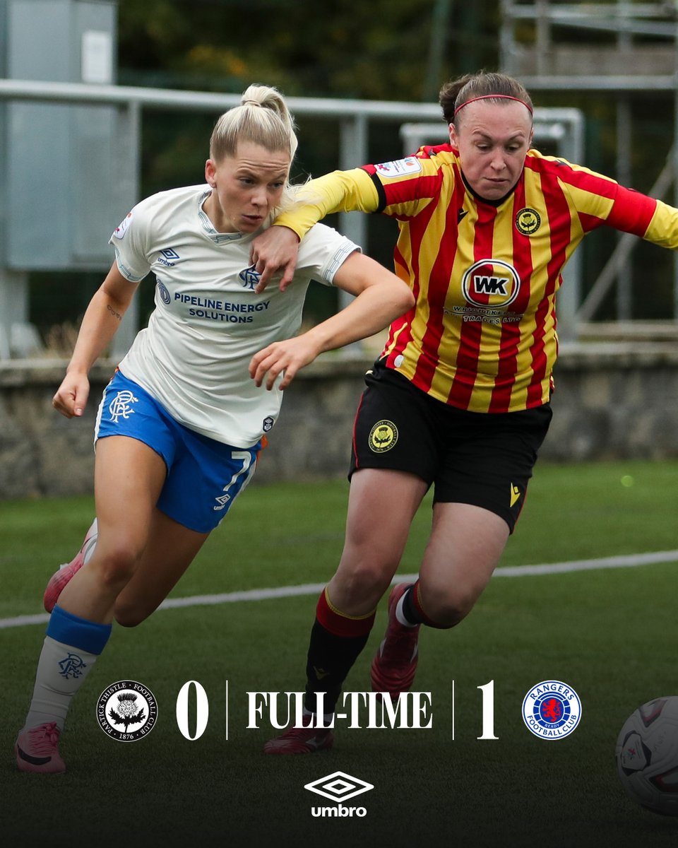 RangersWFC's tweet photo. Full-time at Petershill Park. 💙

A goal in the first half was enough for the Gers to secure all three points in this afternoon's match against Partick Thistle in the @SWPL. 💪

Partick Thistle 0-1 Rangers https://t.co/Sf9JYRp2Zq