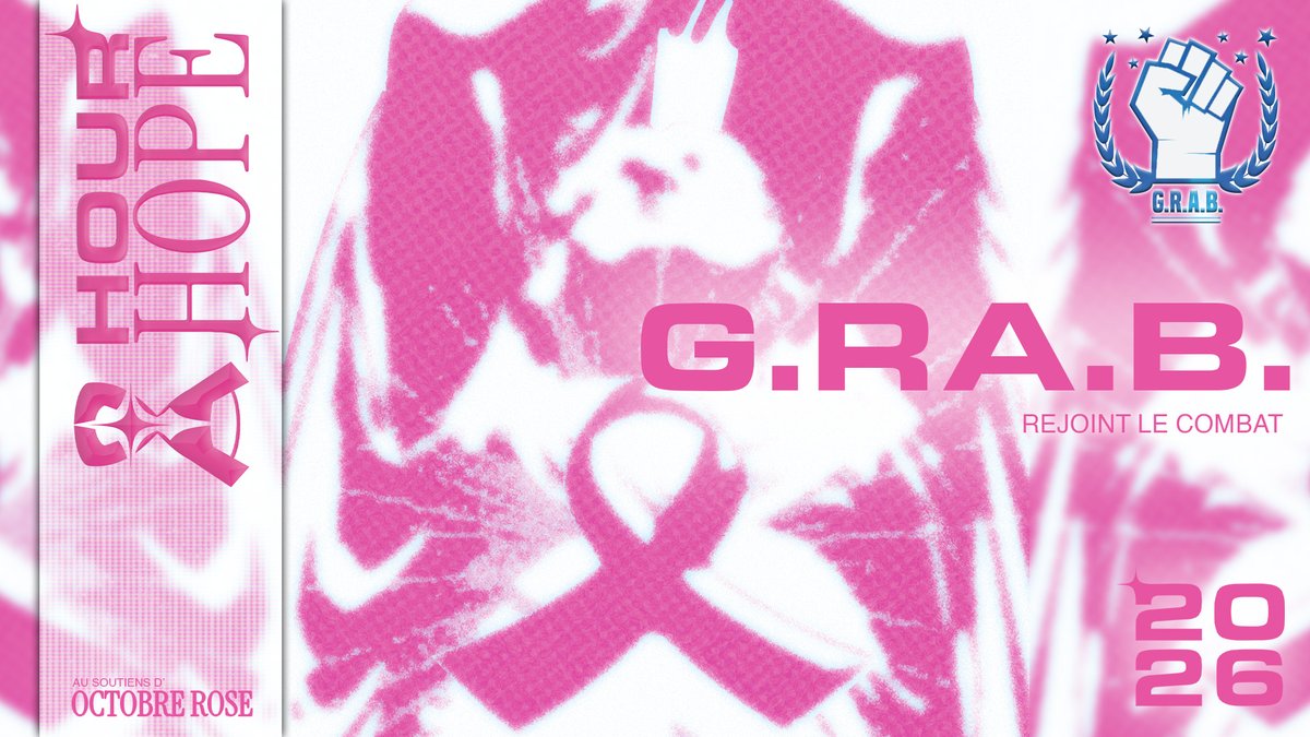 grab_vf's tweet photo. A l'occasion d'Octobre Rose, la G.R.A.B. participe au #HourHOPE du 12 au 18 octobre !

Sur cette semaine, nous reverserons une partie de nos bénéfices sur les frais d'inscriptions. Plus de détails soon

Les inscriptions sont d'ores et déjà ouvertes ! 🩷
➡️ https://t.co/3F3w3U5rhL https://t.co/fR8Il7IRO1