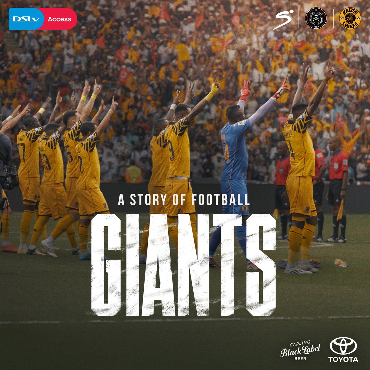 KaizerChiefs's tweet photo. Giants S2: Catch a brand-new episode tonight!

📅Sunday 04 October 2026
🕗20h30
📺SuperSport PSL &amp; ROA

Proudly brought to you by:
🍺@blacklabelsa
🚗@ToyotaSA
📺@SuperSportTV

Don't Miss Out!

#Giants #Amakhosi4Life https://t.co/0Cxhg8bXBW