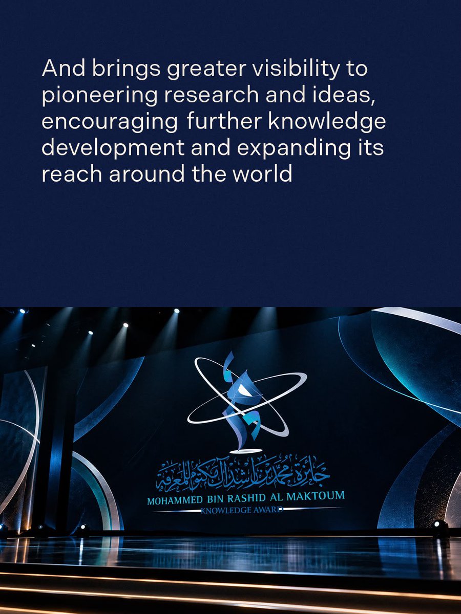 KnowAward's tweet photo. The Mohammed bin Rashid Al Maktoum Knowledge Award helps advance knowledge worldwide by recognizing impactful achievements and bringing their contributions to a wider global audience.

#MBRKA #Knowledge #Innovation #scientificresearch https://t.co/6QIOP6uu8S