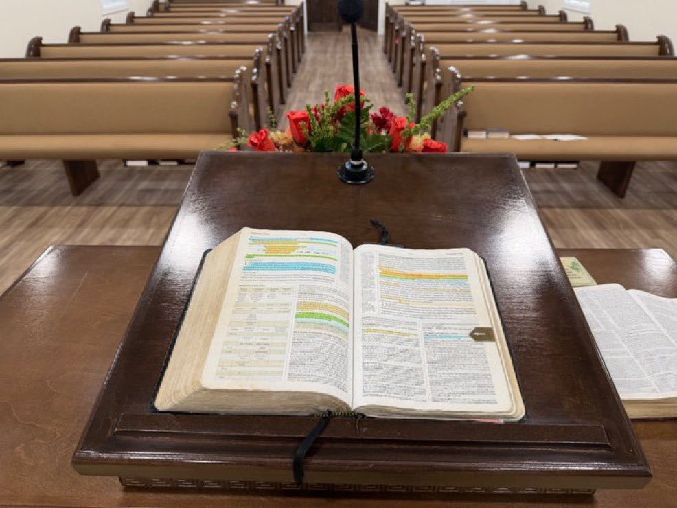 sola_chad's tweet photo. What did your pastor preach on today? What book of the Bible? https://t.co/lEKK8yQ925