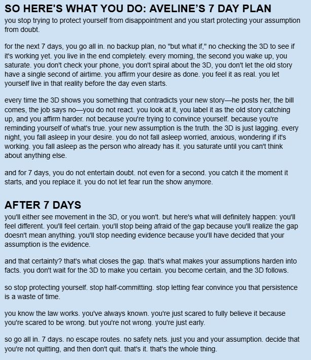 ByAveline_'s tweet photo. 🫠 the reason you haven't manifested it yet? it isn't because the law doesn't work. it's because you're more afraid of LOOKING DELUSIONAL to others than you are committed to getting what you want.

if you've been scared of the gap between affirming and receiving, read this. ⬇️ https://t.co/Wt5fPq67Lm