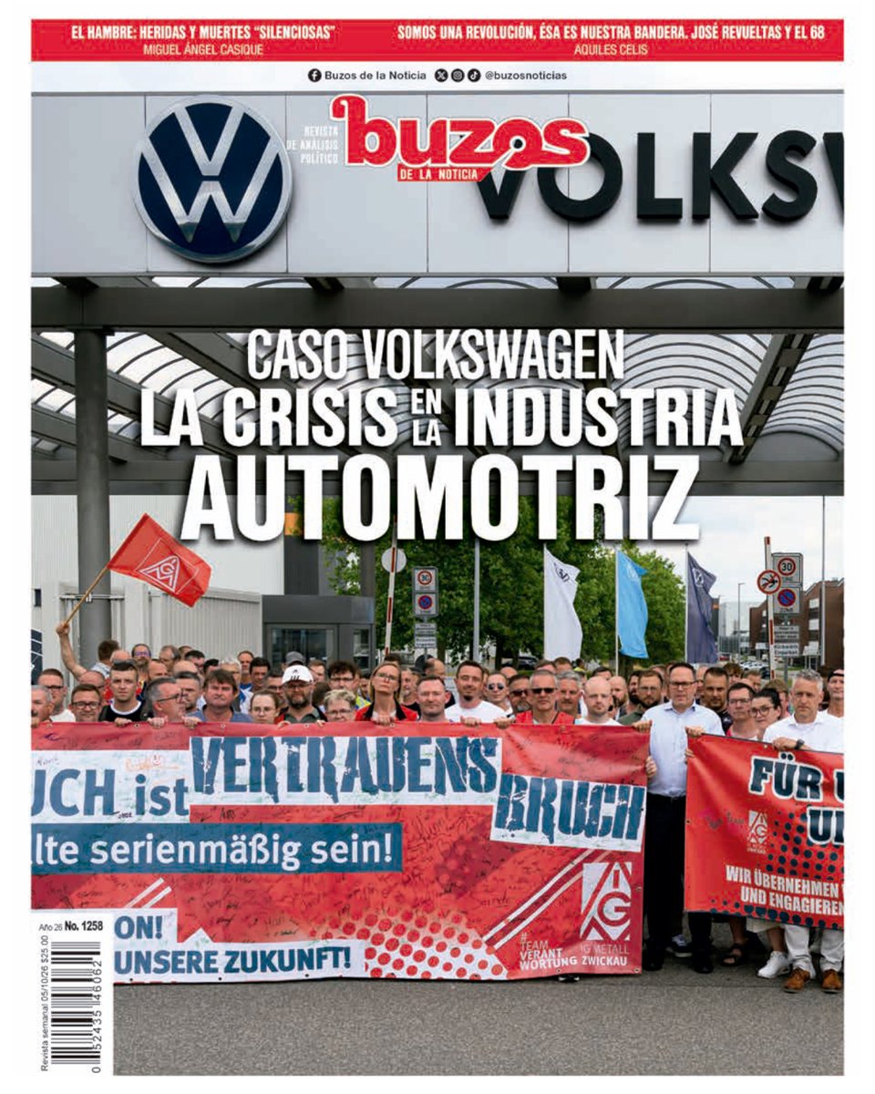 BuzosNoticias's tweet photo. 🅱️#buzos | Caso Volkswagen: la crisis en la industria automotriz
El papel de los trabajadores fue esencial durante el desarrollo de esta compañía, pero ahora son los más vulnerables.
Ya disponible la edición 1,258 📕
📎https://t.co/J1svb9Cwrg https://t.co/KuGd1r36Ds