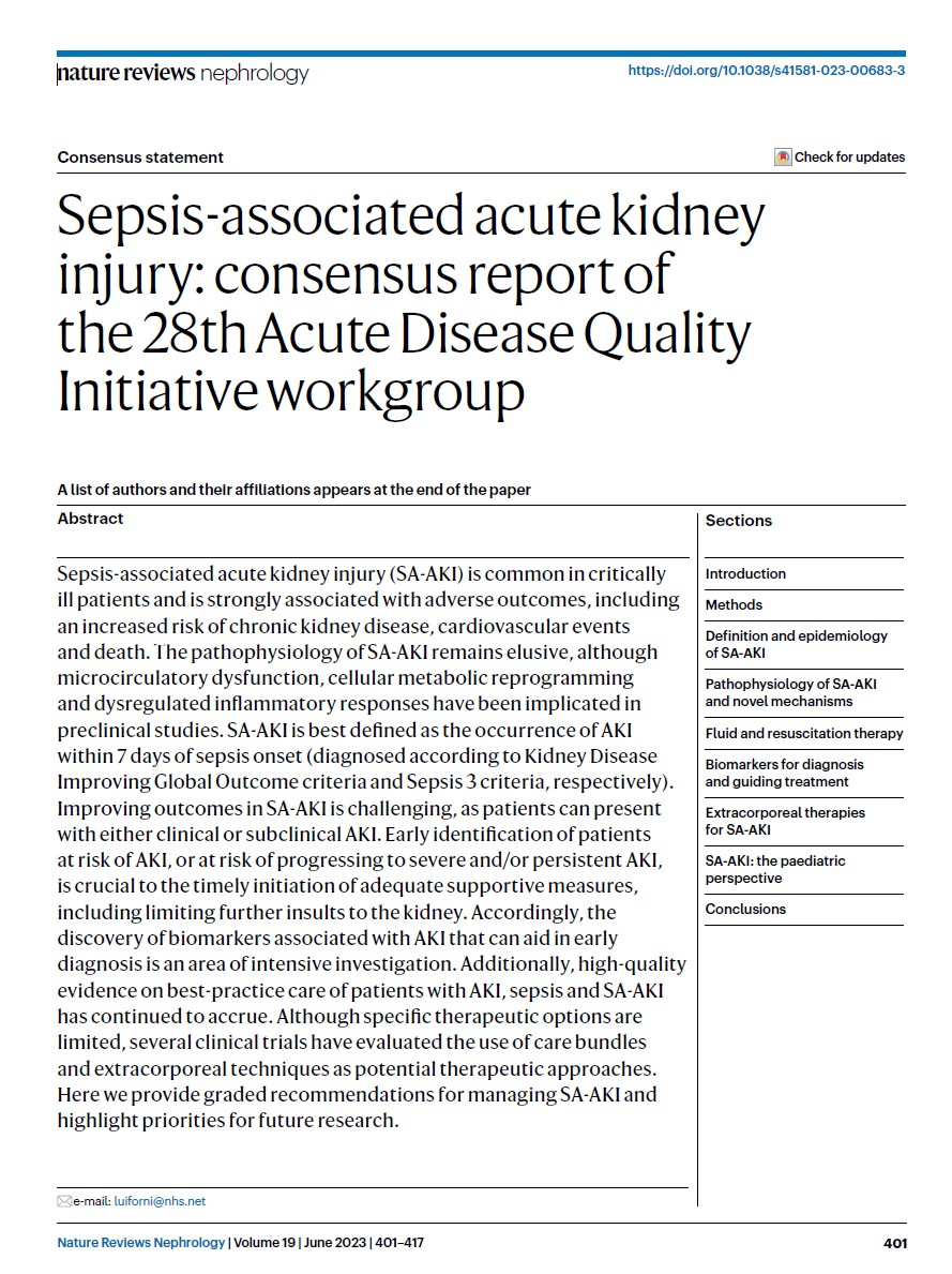 edgarvlermamd's tweet photo. Sepsis-associated AKI (SA-AKI): Pathophysiology
#Nephpearls #AKIinICU
๐ Organ dysfunction during sepsis develops even in the absence of decreased O2 delivery (Hypotension and ischemic injury are not the sole cause)
โ ๏ธ Other mechanisms include microvascular dysfunction, endothelial injury, alterations of cellular metabolism, and immune system dysregulation
โ ๏ธ Variations in renal microcirculation, diffusion
limitation from edema and inflammation, production of reactive oxygen species, and damage to the endothelial barrier and glycocalyx likely contribute to the structural and functional changes
โ ๏ธ Sepsis treatment related factors, such as exposure to nephrotoxic drugs and hyperchloremia, can also indirectly contribute to SA-AKI
๐ https://t.co/MYgINCCbZ6