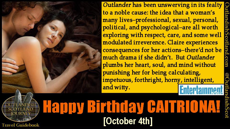 OutlandishScot's tweet photo. Here is an#Outlander rerun in honor of Caitriona Balfe’s October 4th birthday that features an EW article from November of 2018 -- but it still applies! https://t.co/Oxa6CXlCuc @caitrionambalfe @SamHeughan https://t.co/NzaLJJD68F