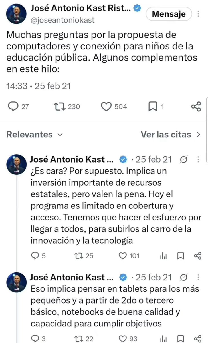 Croquevielle's tweet photo. Oye, hablando de los Pc para los estudiantes... Siempre hay un twit del candidato Kast para el @PresidenteKast https://t.co/gF4Up566MU