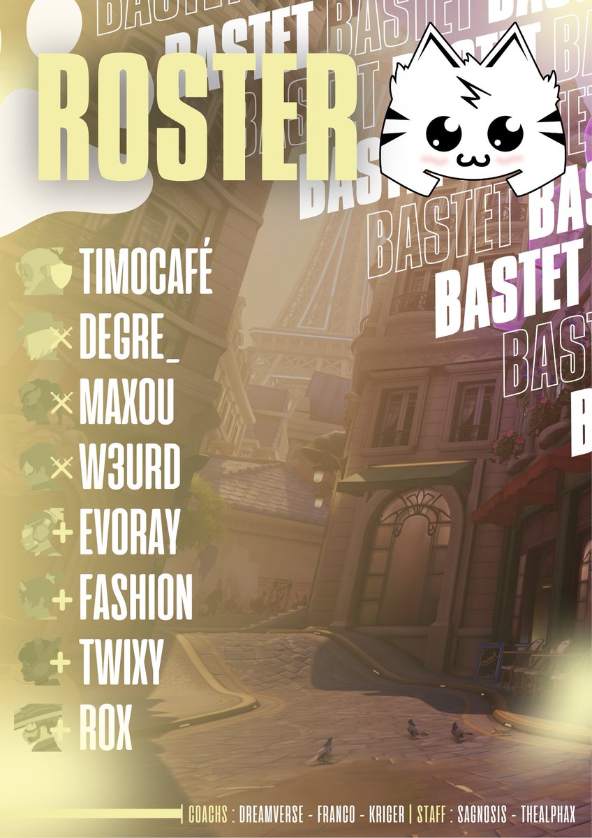 TeamBastet's tweet photo. De retour 2 ans après, qui l'eût cru ?

On a un nouveau roster, mais toujours les mêmes ambitions : gagner 🥇

Et ça reprend... dès demain 👀 https://t.co/ueMSu8eryu
