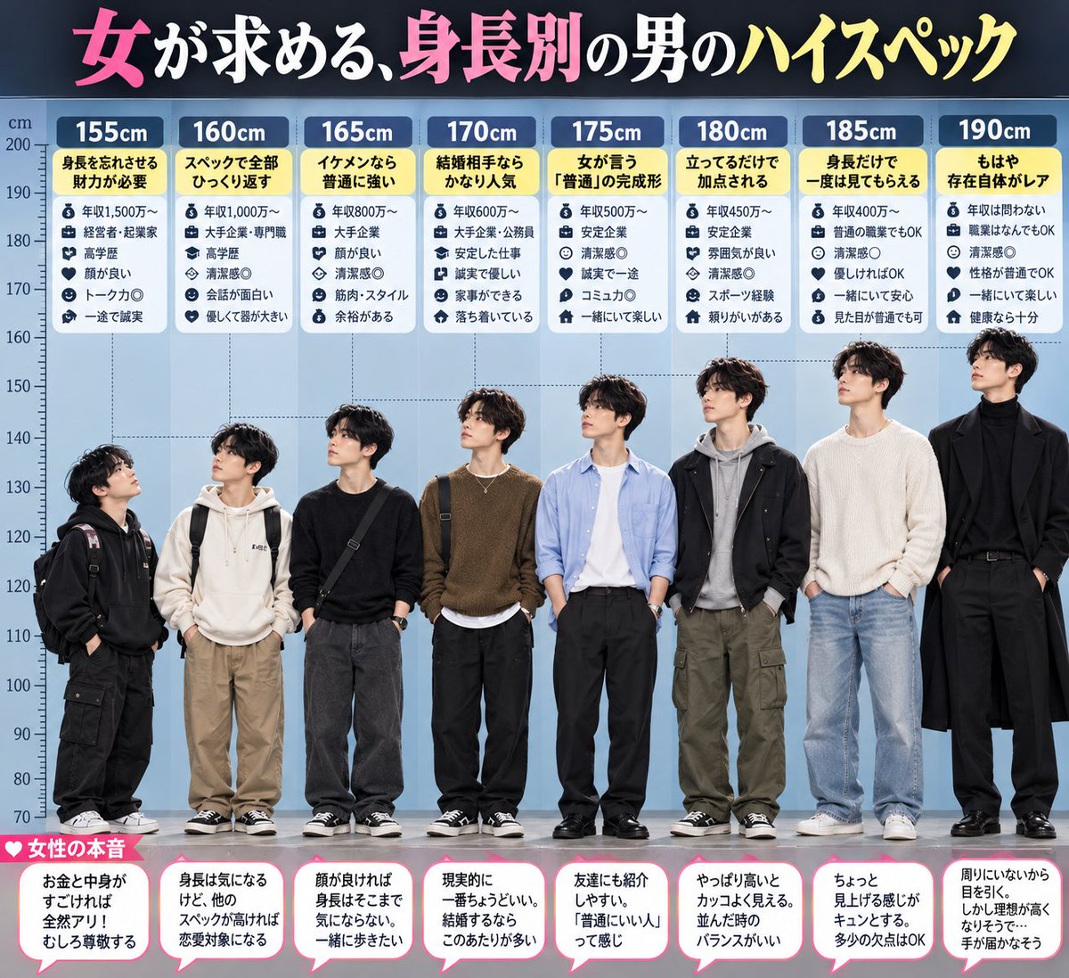 sponta1419's tweet photo. 男のハイスペが高身長なら、
超偏見だけど、低身長がモテるには… https://t.co/bCc359we33