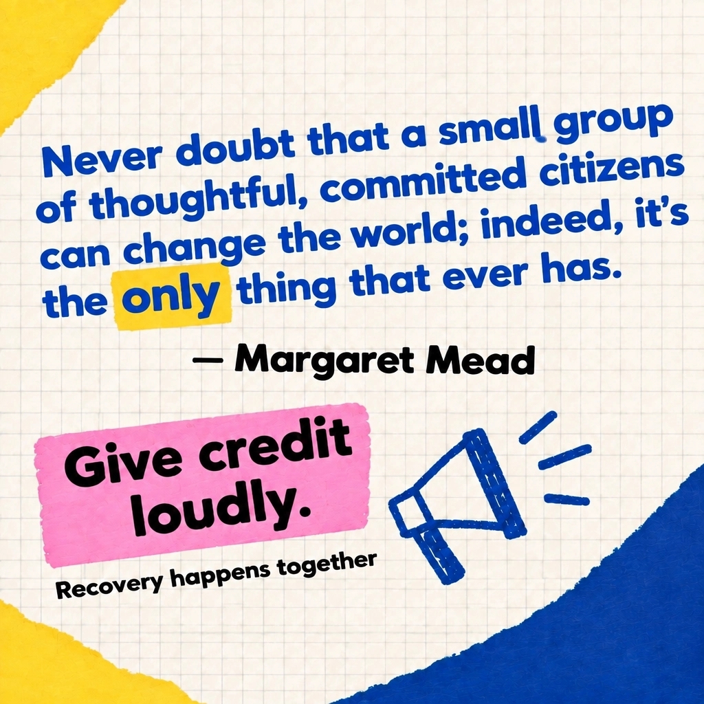 RyanForRecovery's tweet photo. Never doubt that a small group of thoughtful, committed citizens can change the world; indeed, it's the only thing that ever has. Margaret Mead

Recovery is a movement, and it is the reason December 9 matters.

Tag below. https://t.co/3sk6zeNuLT