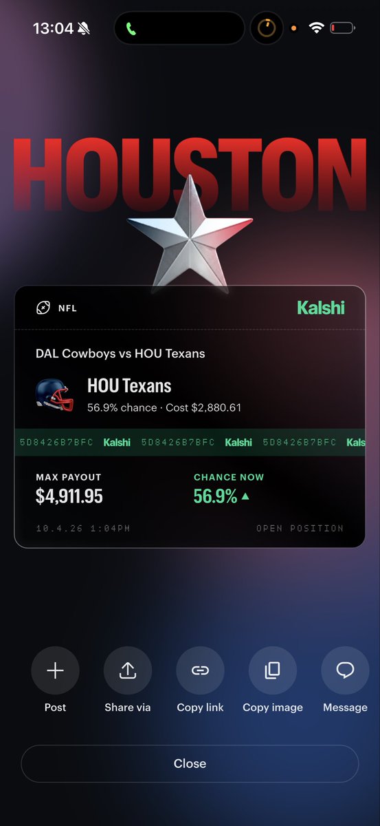 Gaviin2x's tweet photo. $3,000 NFL PLAY
Texans ML https://t.co/pwGmCppV7b