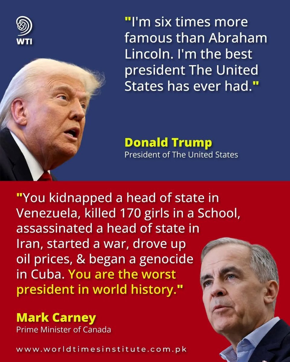 FredBusso's tweet photo. Just to be clear who Donald Trump is vs. who he thinks he is...

Mark Carney is more diplomatic https://t.co/DP7a3FVril
