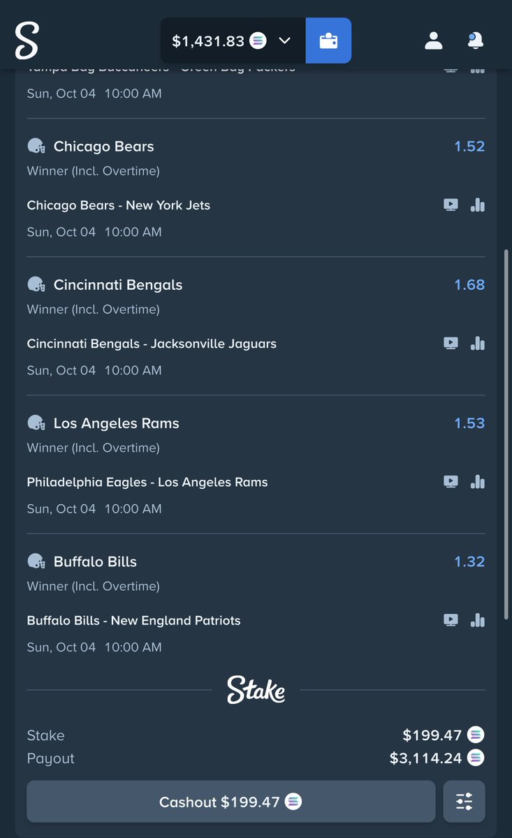nick_clevland's tweet photo. Let’s try this again… 

Every NFL 1pm game. $500 giveaway if this hits. RT and Comment your Stake ID to enter! https://t.co/Ruz0S2Ereb