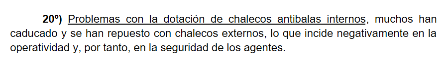 AUGC_PJ's tweet photo. Hace menos de un año advertimos a la Jefatura de PJ: 

Chalecos antibalas internos caducados y falta de protección para los agentes de paisano.

Respuesta: estaban tramitando su adquisición.

Estos días, 2 compañeros han sido tiroteados de paisano sin chaleco.

Nada ha cambiado https://t.co/7hSmQHA9o9