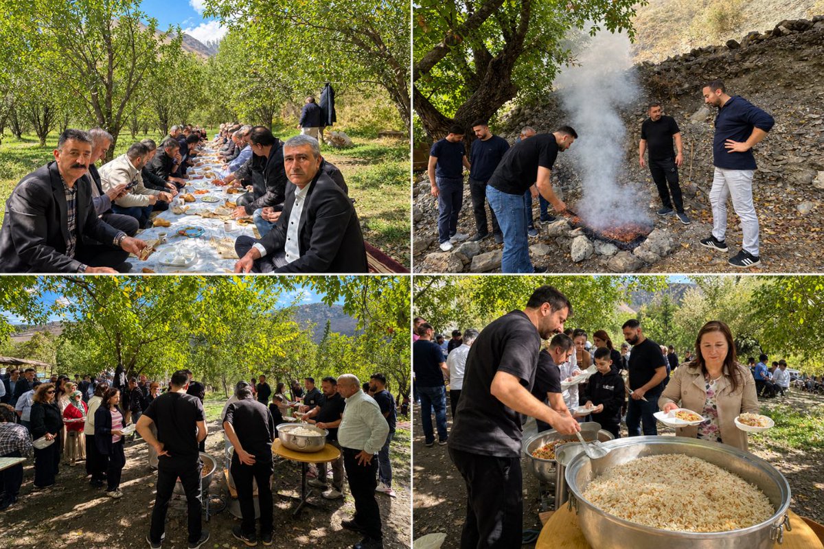 ebshakkari1's tweet photo. Birlik ve beraberliğin en güzel hali… 🌿🍃 Doğanın huzur veren atmosferinde, aynı sofrayı paylaşmanın, birlikte emek vermenin ve güzel anılar biriktirmenin mutluluğunu yaşadık.  Gönüllerin bir olduğu, sofraların bereketle dolduğu nice güzel günlere…
@_aliyalcin_ 
@NihatGR https://t.co/J7U1VSOc5F