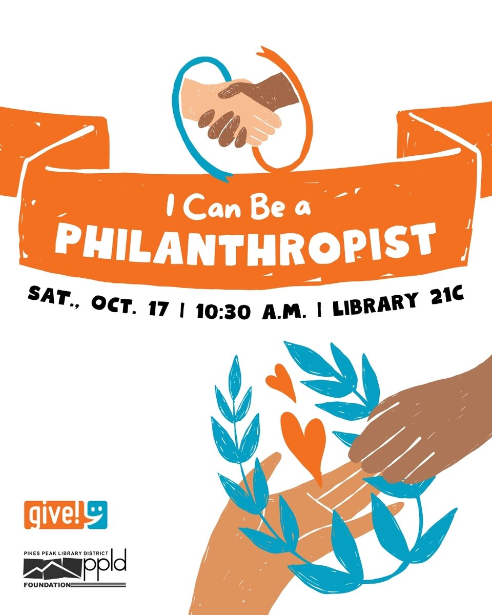 ppld's tweet photo. Big hearts can make a big difference! Come find out more with the PPLD Foundation at 10:30 a.m. on Sat., Oct. 17, at Library 21c. For children 7 and older. You don’t have to be grown up to be a philanthropist!

We welcome feedback! Please email us at socialmedia@ppld.org. https://t.co/uO4Mnuwk7F