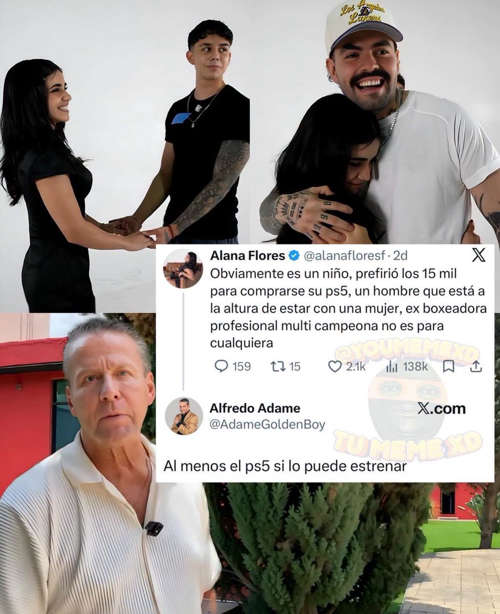 PateaKulos's tweet photo. EL SENSEI HABLÓ

La reconocida influencer y exboxeadora mexicana Alana Flores, quien terminó su relación hace apenas unas semanas, participó en un concurso para encontrar al amor de su vida.

Un total de 25 hombres se animaron a participar, pero solo uno consiguió llegar hasta la última etapa. Para la prueba final, tuvo que elegir entre 15 mil pesos o la oportunidad de conocer personalmente a Alana.

Para sorpresa de muchos, el joven decidió quedarse con el dinero y rechazó la oportunidad de conocerla.

En redes, algunos usuarios señalaron que quizá la relación no habría llegado a nada y que el participante simplemente tomó la opción que consideró más conveniente.

Alana habría reaccionado dejando claro que ella no está para niños, sino para hombres. 

Y entonces apareció EL SENSEI, Alfredo Adame, quien no dudó en responderle.