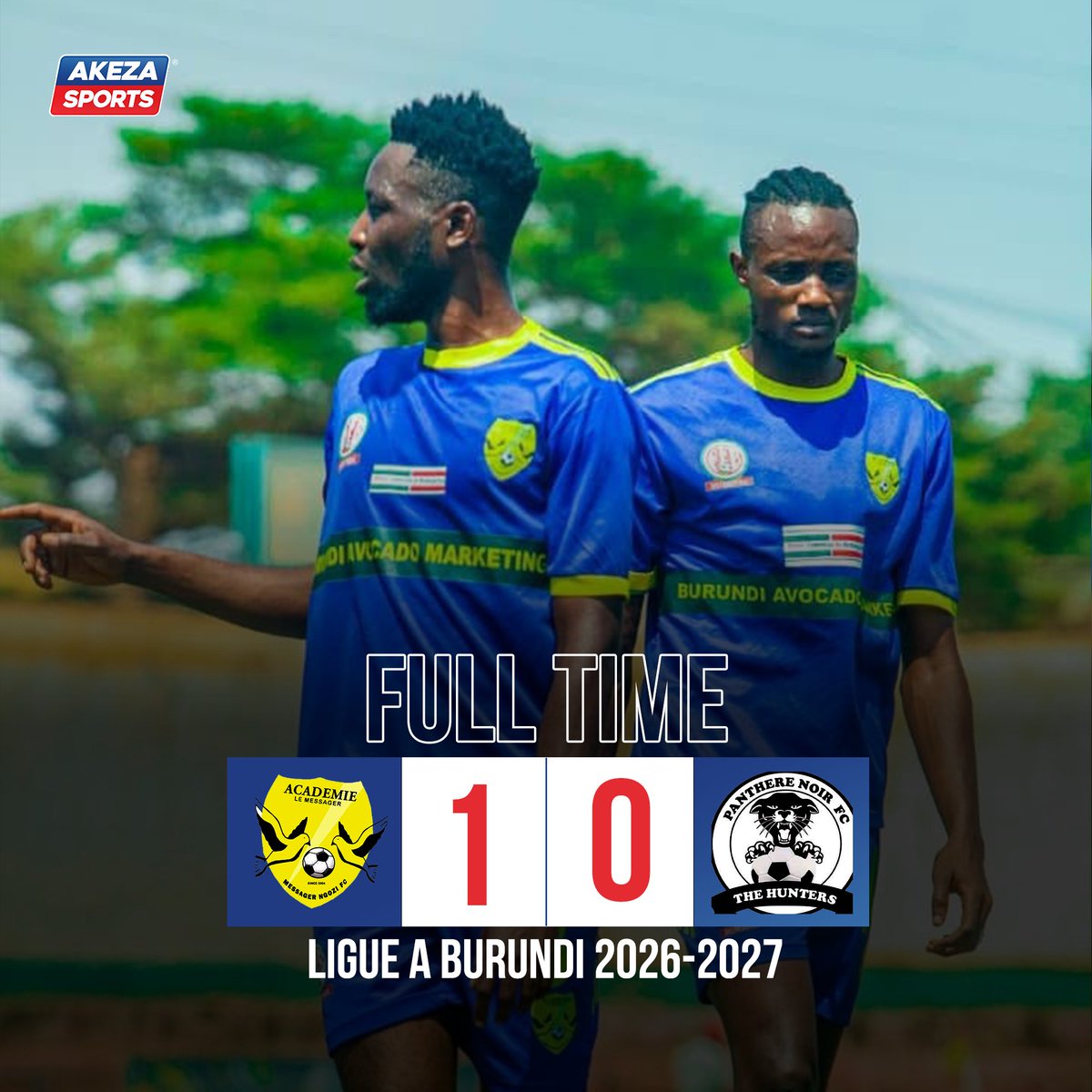 AkezaSports's tweet photo. 🔵 #Ligue A Burundi : les derniers résultats de la 5e journée sont tombés.

Vision FC vole la vedette grâce à sa performance dominante contre Vital'o FC.

#AKEZASPORTS #Burundi #LesSportsdecheznous https://t.co/irkczdtzQX