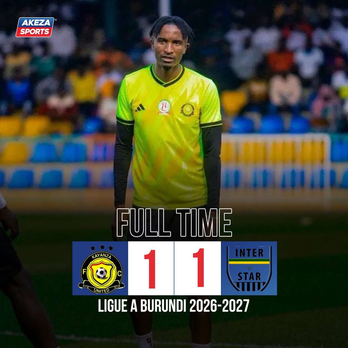 AkezaSports's tweet photo. 🔵 #Ligue A Burundi : les derniers résultats de la 5e journée sont tombés.

Vision FC vole la vedette grâce à sa performance dominante contre Vital'o FC.

#AKEZASPORTS #Burundi #LesSportsdecheznous https://t.co/irkczdtzQX