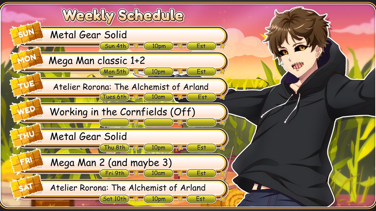 ScaryVtuber's tweet photo. My schedule for streaming this week. https://t.co/iiT3ynIMTl