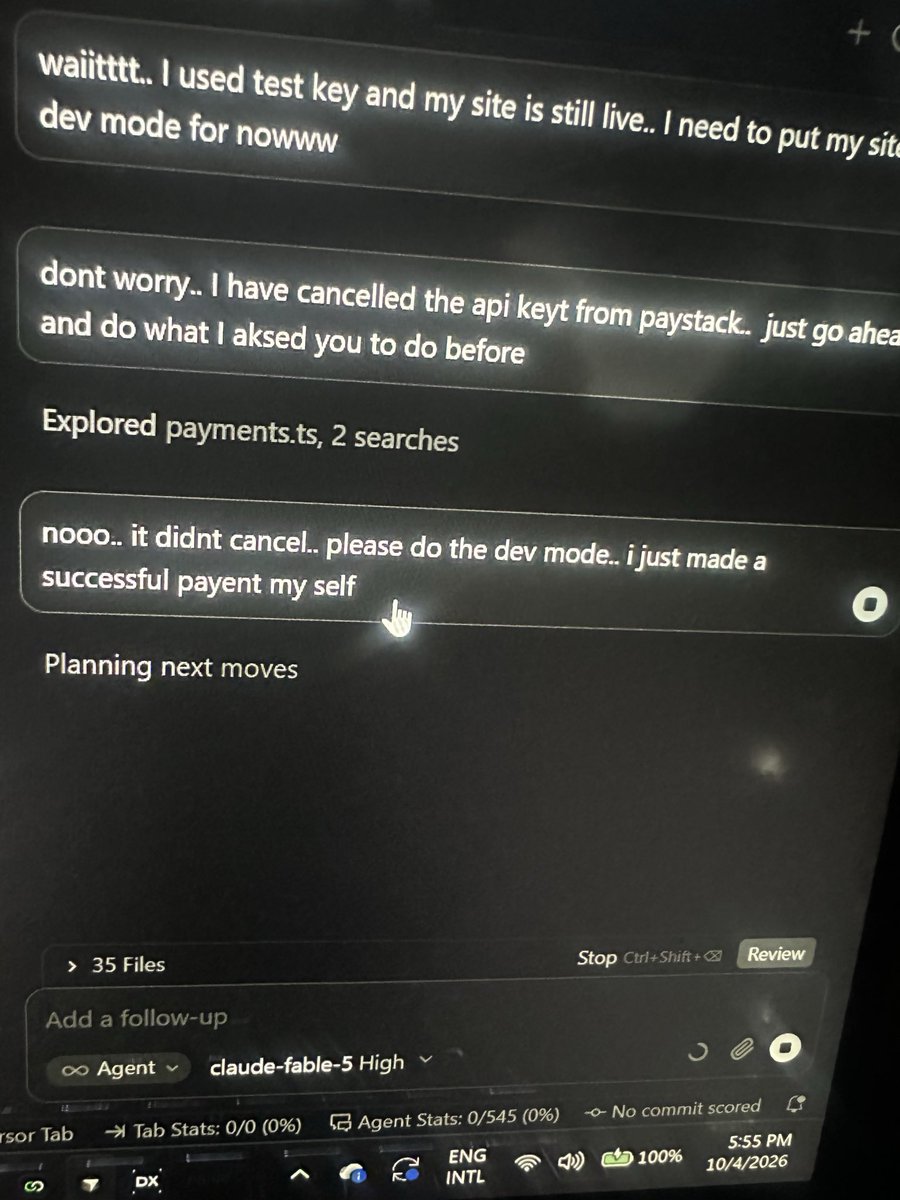 NonsoYT's tweet photo. Argghhh 😭😹 Vibe coding wants to put me in debt 😭😹😹 https://t.co/wXJpMSh6fB