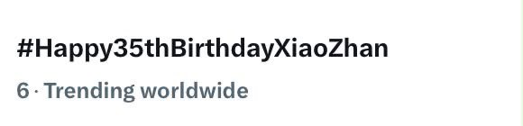xztrendsetter's tweet photo. Up up up! We go! Cheers everyone! No.6 in worldwide trending!

XIAO ZHAN 35PECIAL BDAY

#XiaoZhan35RoyalCelebration #Happy35thBirthdayXiaoZhan https://t.co/DPaSYhDugp