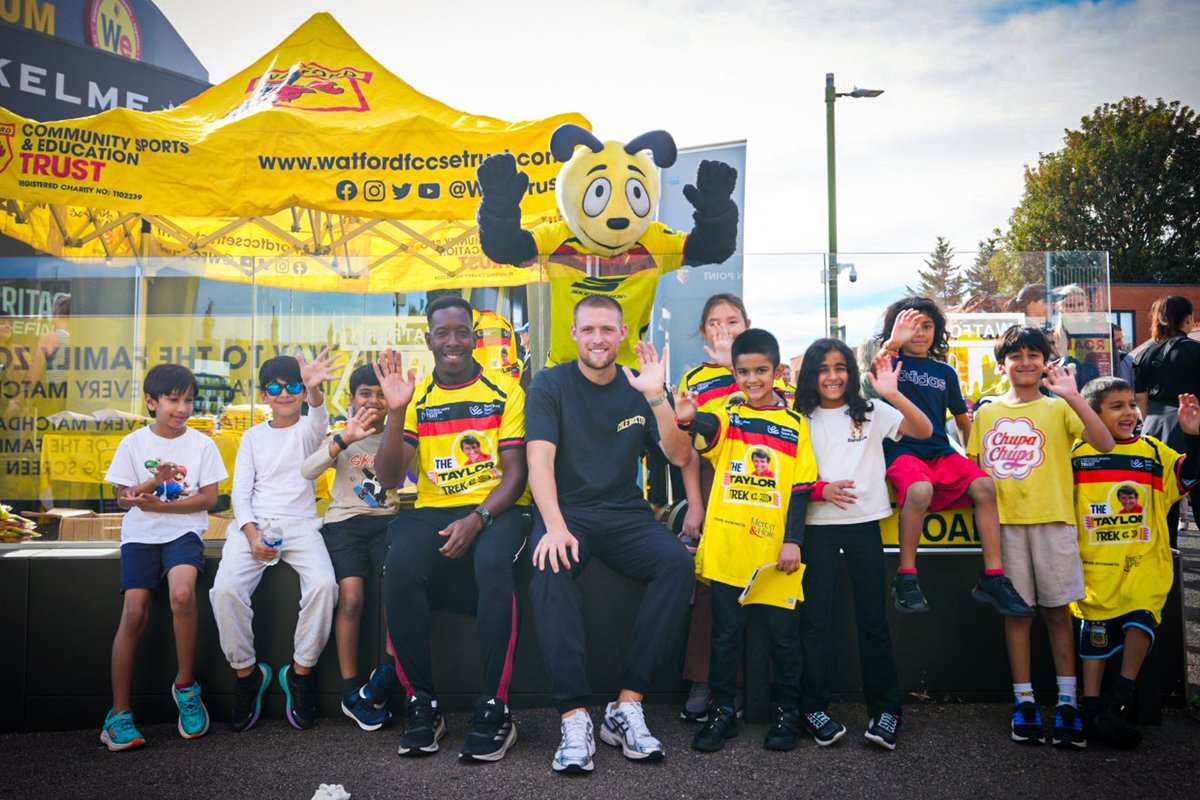 WatfordFC's tweet photo. Club Captain Mattie Pollock and Lloyd Doyley completed the Taylor Trek today!

Great to see so many of you at The Vic for an amazing event, in the name of an amazing man 💛 https://t.co/HEn21hWqGf