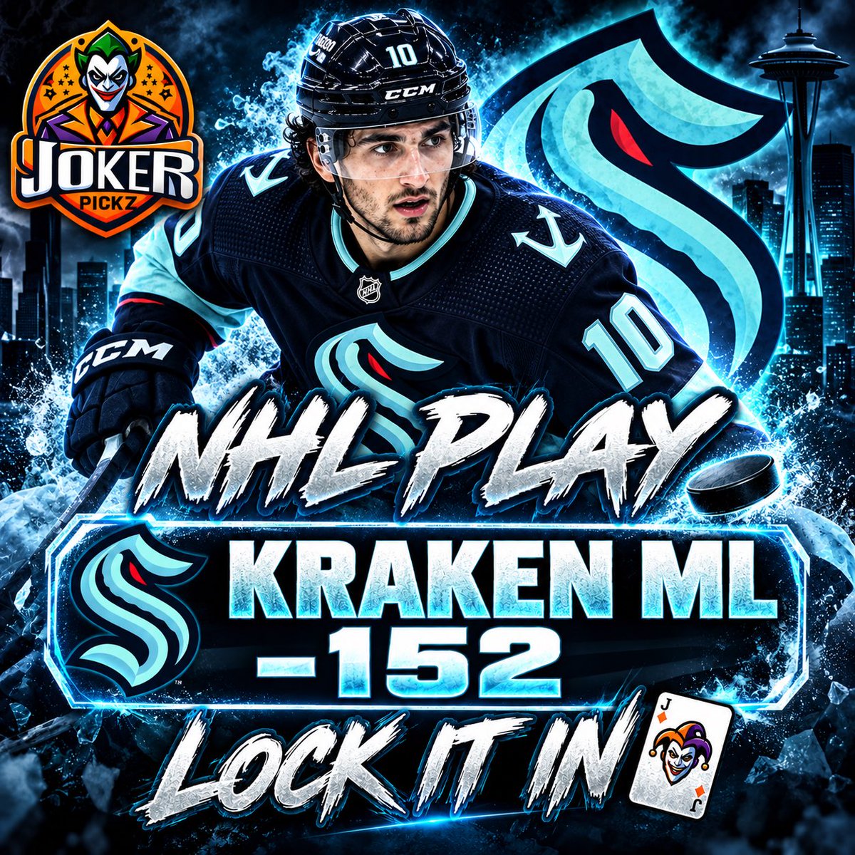 JokerPickz's tweet photo. NHL PLAY 🏒

KRAKEN ML -152

LOCK IT IN 🃏 https://t.co/2on4Ud7zUf