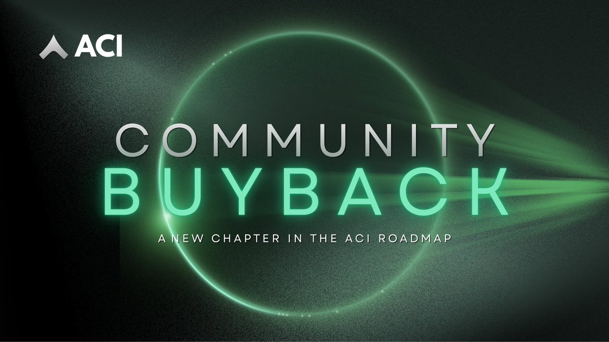 ACIToken's tweet photo. A new chapter is joining the ACI roadmap. ▲

COMMUNITY BUYBACK.

Coming after the presale.
More details soon.

$ACIToken https://t.co/hgDlSkwIaT