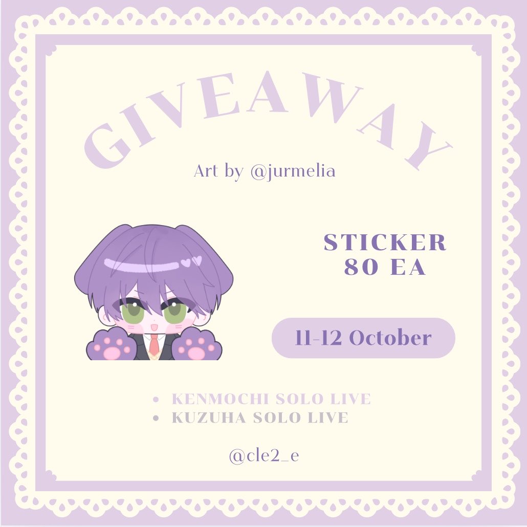 cle2_e's tweet photo. giveaway kenmochi toya 
cms by @/jurmelia
location @ MBK Center 11-12 oct
#กอวด้อมนิจิ https://t.co/Q4cuJSOgmo