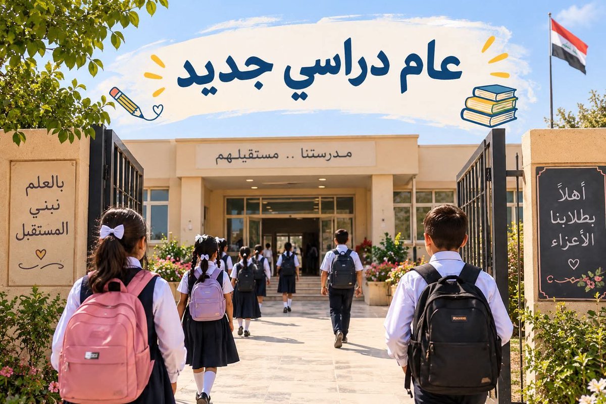 occ9t4's tweet photo. مبارك بدء العام الدراسي الجديد 📚🇮🇶
يارب يحفظ كل أب وأم وأخ وجد يتعبون حتى يوصلون أطفالهم للمدرسة ويشوفوهم بأحسن  لانهم يتحدون كل الظروف حتى يحققون الحلم لأولادهم❤️

الله يوفق كل طالب وطالبة، ويكتب لهم سنة نجاح وفرح، ويجعل تعب أهلهم فخر🇮🇶❤️ https://t.co/1yYoUuIw0J