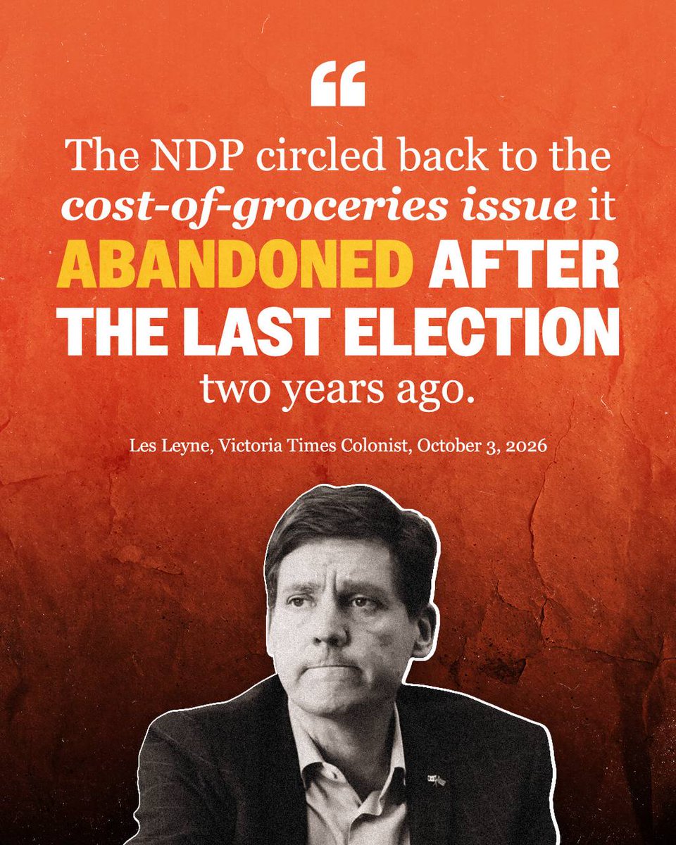 Conservative_BC's tweet photo. David Eby promised everyone a $1,000 grocery rebate last time.  

Then he cancelled it.   

Now he expects everyone to forget his habit of breaking his promises.   

BC families won’t be fooled again. https://t.co/GcrSqz9EC7