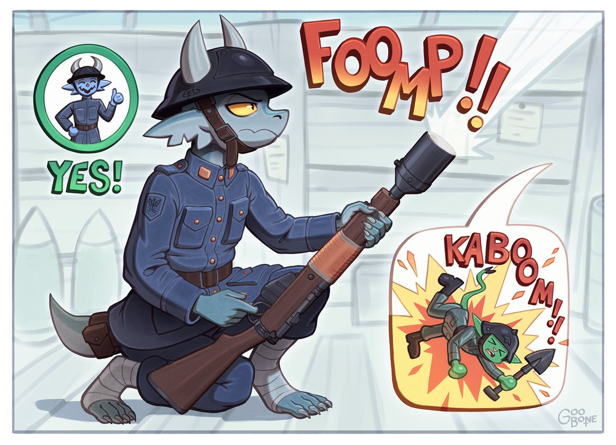 GooBoneArt's tweet photo. Some kobolds will discover the increased recoil of a launcher the hard way https://t.co/etftvsRbjZ