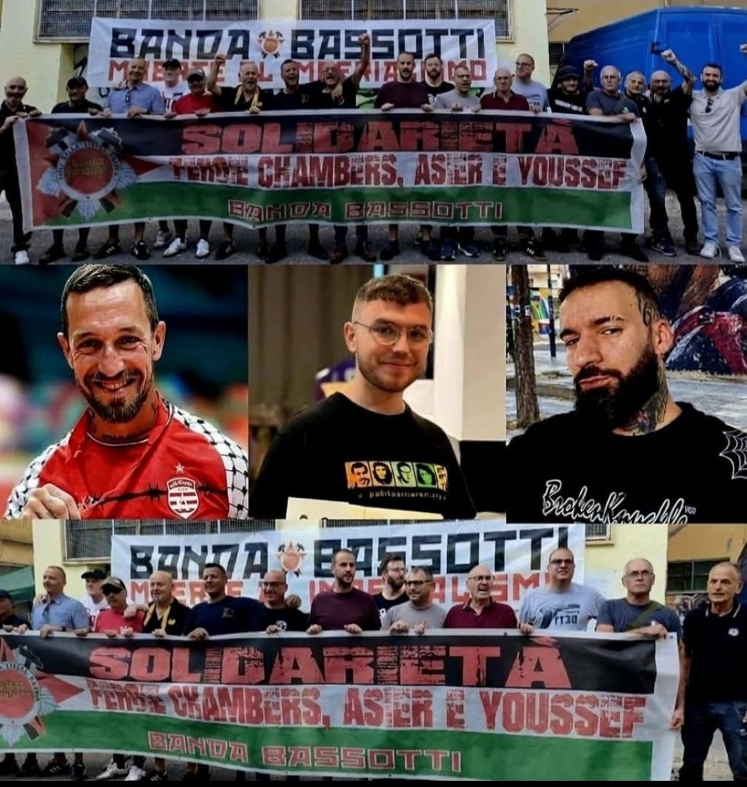 AsierAndYoussef's tweet photo. 🇮🇹 Banda Bassotti musika-talde italiarrak ere Fergie, Asier eta Youssefen aldeko kanpaina egitea erabaki du hemendik aurrera emango dituen kontzertuetan.

Figli della stessa rabbia! ✊🏻🇵🇸 https://t.co/g2WJd1dxfG