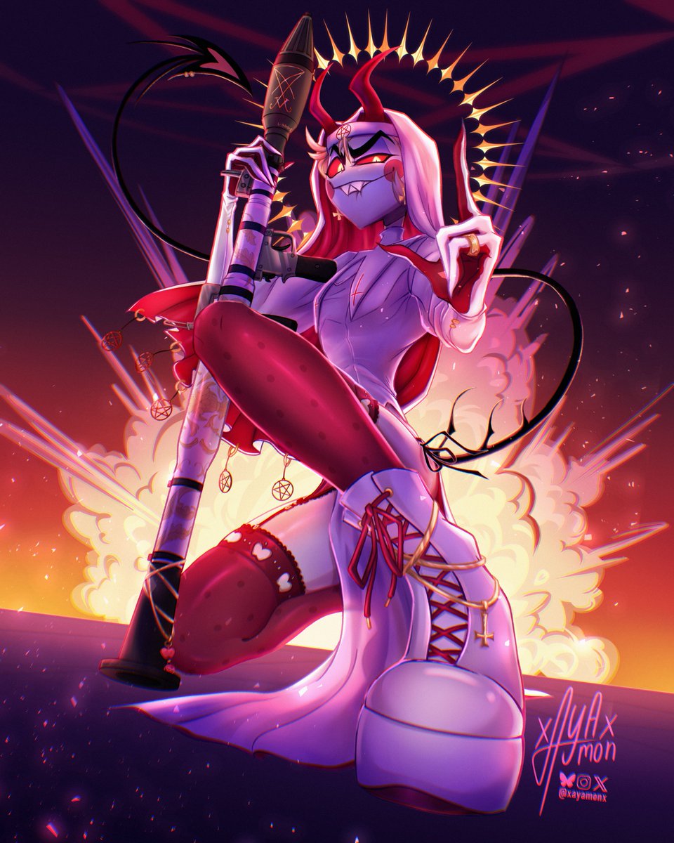 xayamonx's tweet photo. He is calling u a loser (maybe)  

DTIYS #Beyond666DTIYS for dear beyondthescene613🦋 because I couldn't resist Lucifer in this lovely outfit 😩🔥  #HazbinHotel #HazbinHotelLucifer https://t.co/tdjB2eG9fU