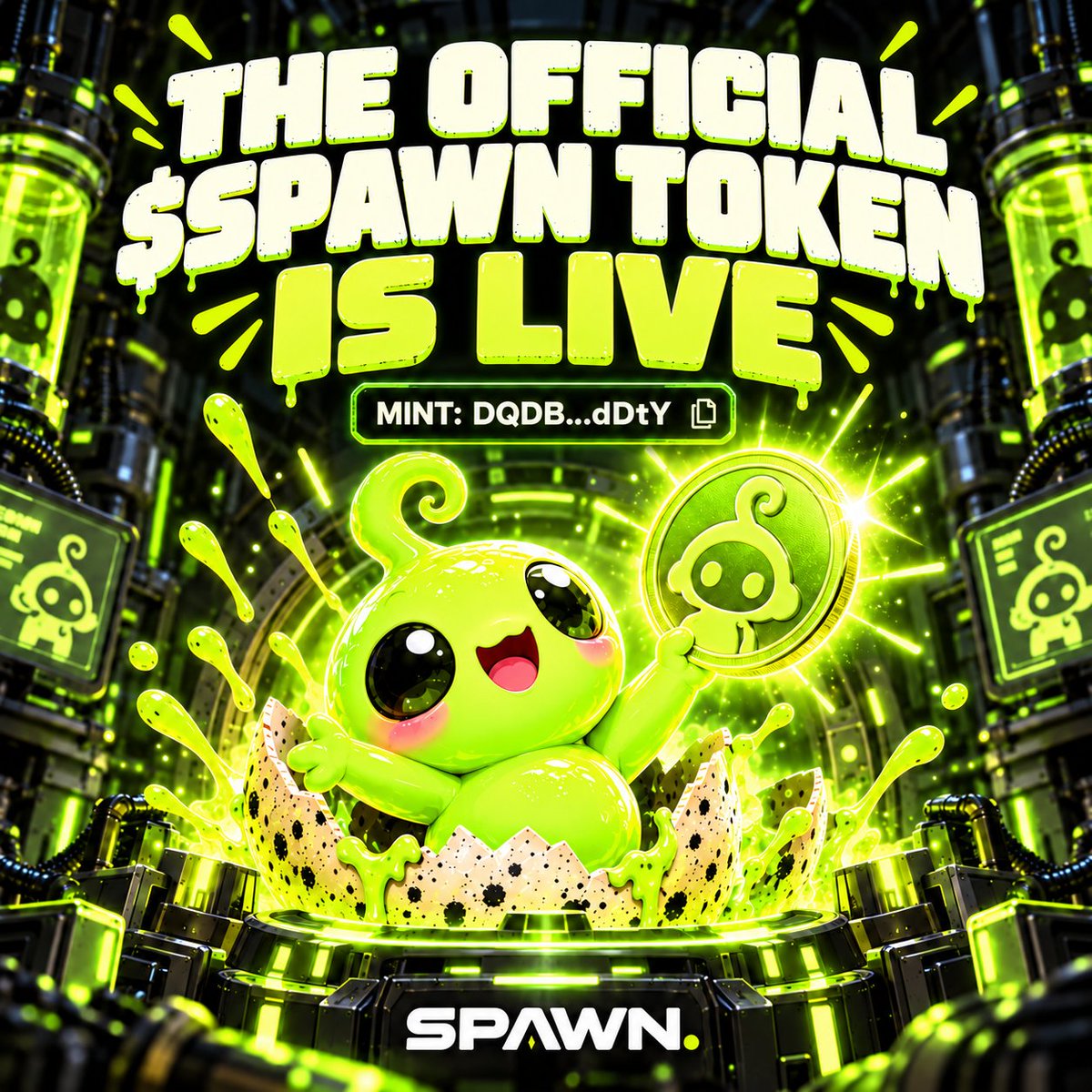 SpawnMemeX's tweet photo. 🥚 THE OFFICIAL SPAWN TOKEN HAS HATCHED.

$SPAWN is live on https://t.co/g40DRxK4Oo. This is the first token we’re launching from our own lab—and the start of what we’re building together.

Explore the official token page:
https://t.co/ZSkKDbioj1

Spawn it. Launch it. Send it. 🟢 https://t.co/avJT7kRoI4