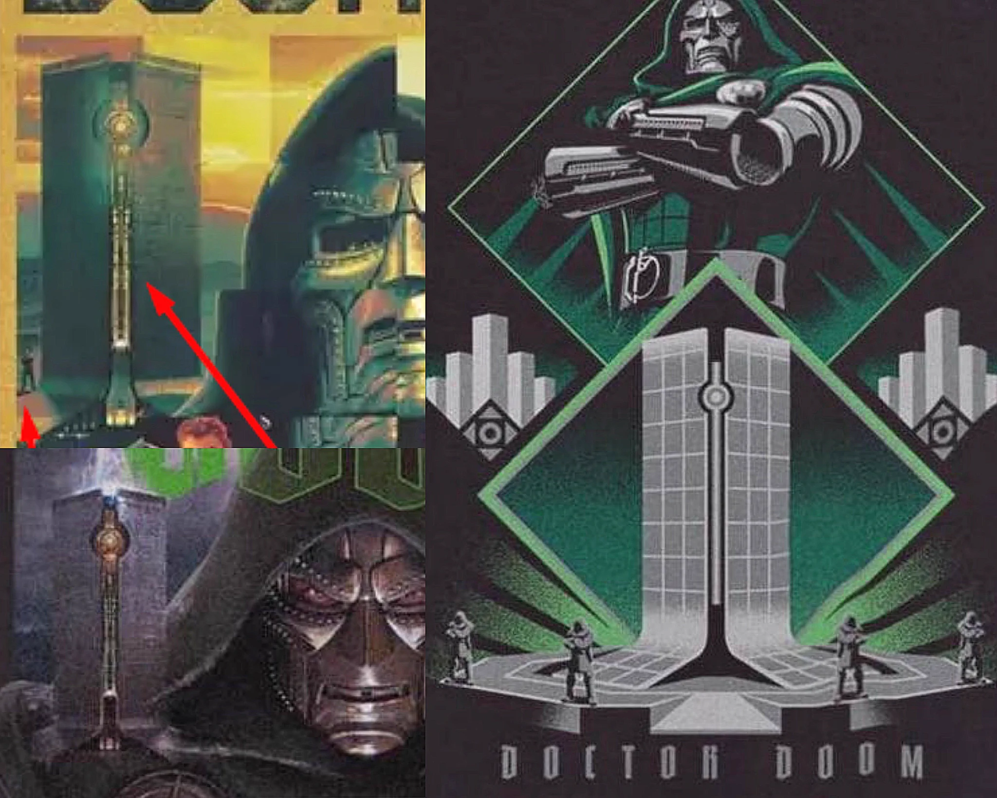 first official look at doom's tower in doomstadt with doom bots ...
