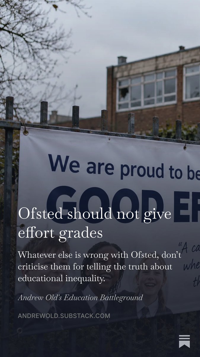 oldandrewuk's tweet photo. Blog post for Sunday 4th October 2026.

Ofsted should not give effort grades https://t.co/r74OXTQnRX https://t.co/1v6PBXzNKW