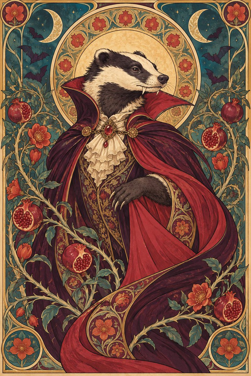 frakesineurope's tweet photo. I did a couple more vampires because I am kinda obsessed with Alphonse Mucha right now 😅 https://t.co/0EepTNr1Z6