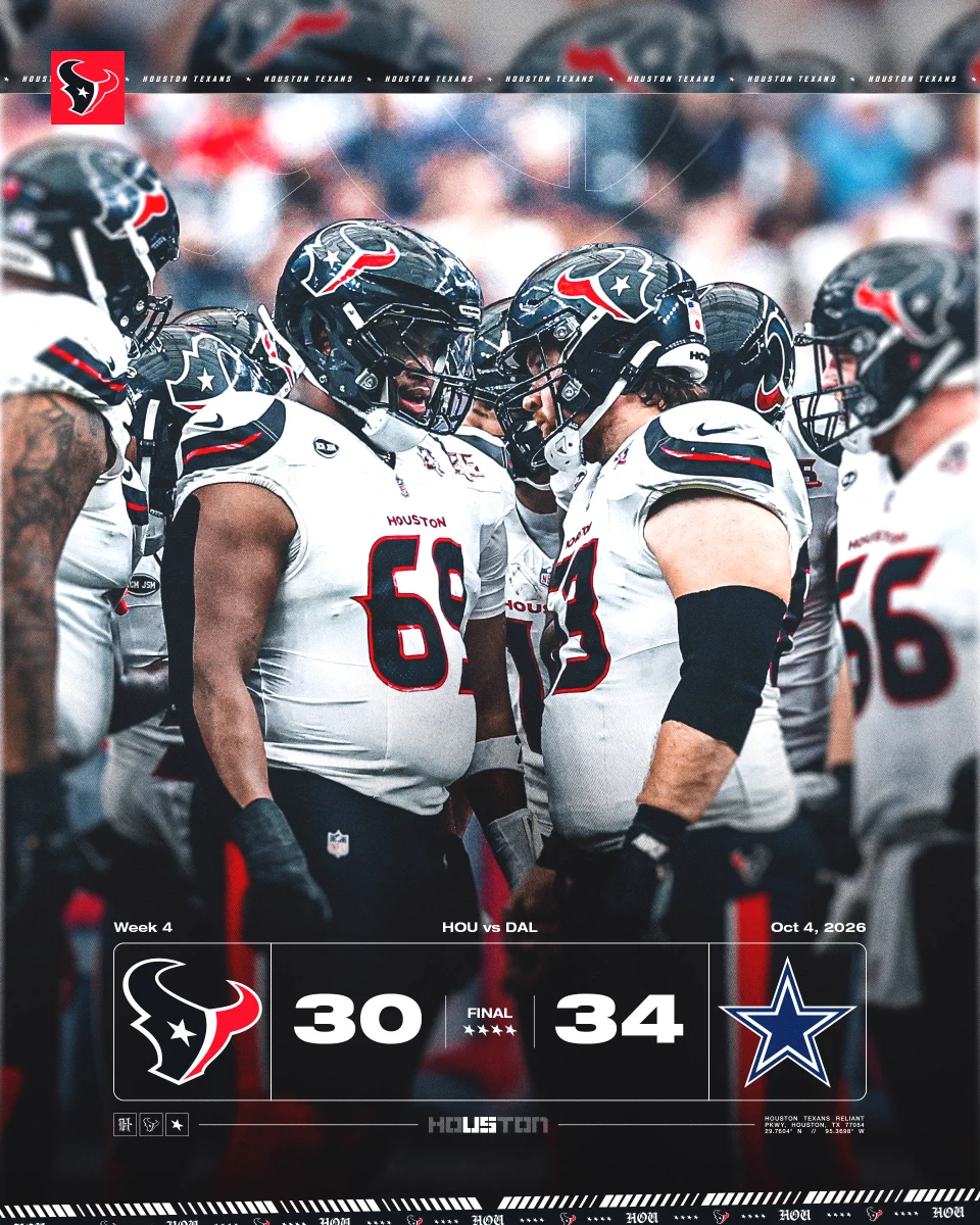 Texans 30-34 Cowboys | NFL Week 4