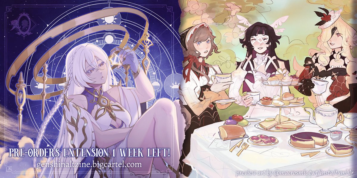 genshinaltzine's tweet photo. « Through The Looking Glass »

【Pre-orders: One Week Left】

"And back again, so little time... Traveler, what do you think Paimon should get? A bit of everything?"

Our extended pre-orders will be live for one more week, till October 11th! Grab your bundles now!

#GenshinImpact https://t.co/dV8uZ9Coec