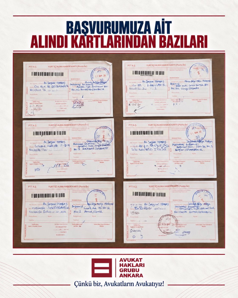 AHGAnkara's tweet photo. YARGITAY VE İSTİNAF KARARLARI AVUKATLARA ÜCRETSİZ AÇILMALI!

Kararların tamamına ücretsiz ve eksiksiz erişim için Yargıtay Başkanlığına ve 9 Bölge Adliye Mahkemesi Başkanlığına başvurduk.

İçtihada erişim, meslektaşın maddi imkânına bırakılamaz.

Çünkü biz, Avukatların Avukatıyız!