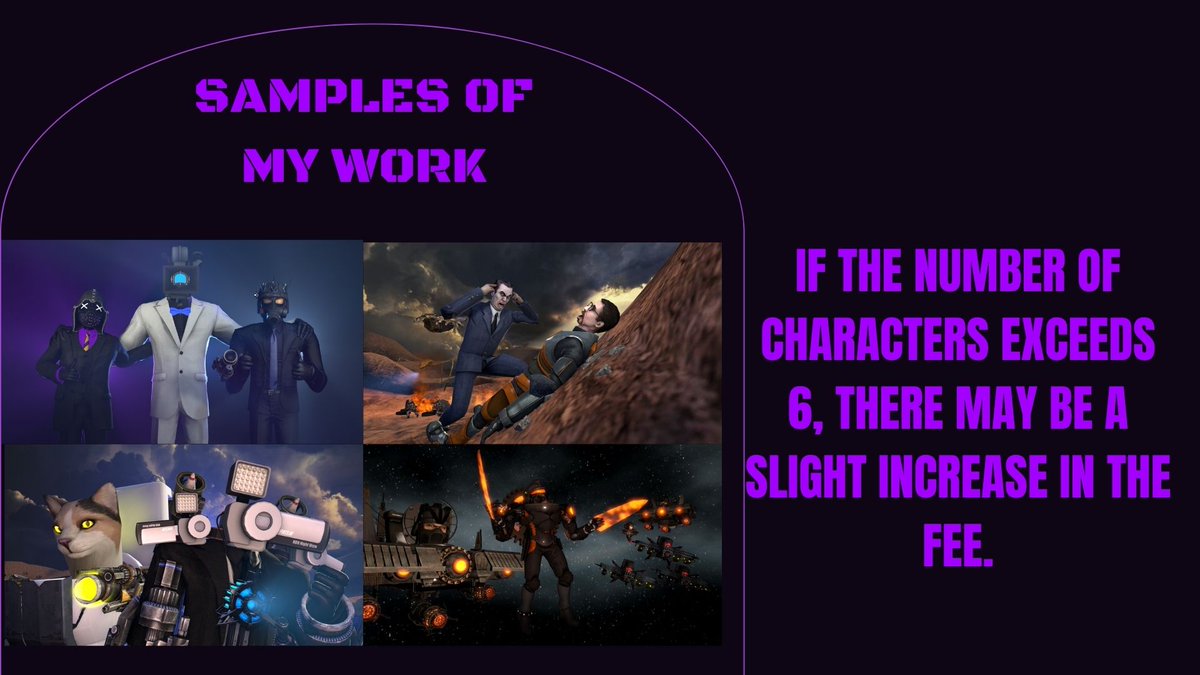 AGENTE_navil's tweet photo. COMMISSIONS OPEN! 🚨

🔹 3D Posters &amp; SFM Renders 🔹 Starting at $5 USD 🔹 Fast Delivery &amp; Custom Scenes
📩 Send me a DM for inquiries or orders! 🔄 are greatly appreciated! 💜
 #commissionsopen #commissions #3Dart #SourceFilmmakerRender #SFM https://t.co/2ZPTJ75NHZ