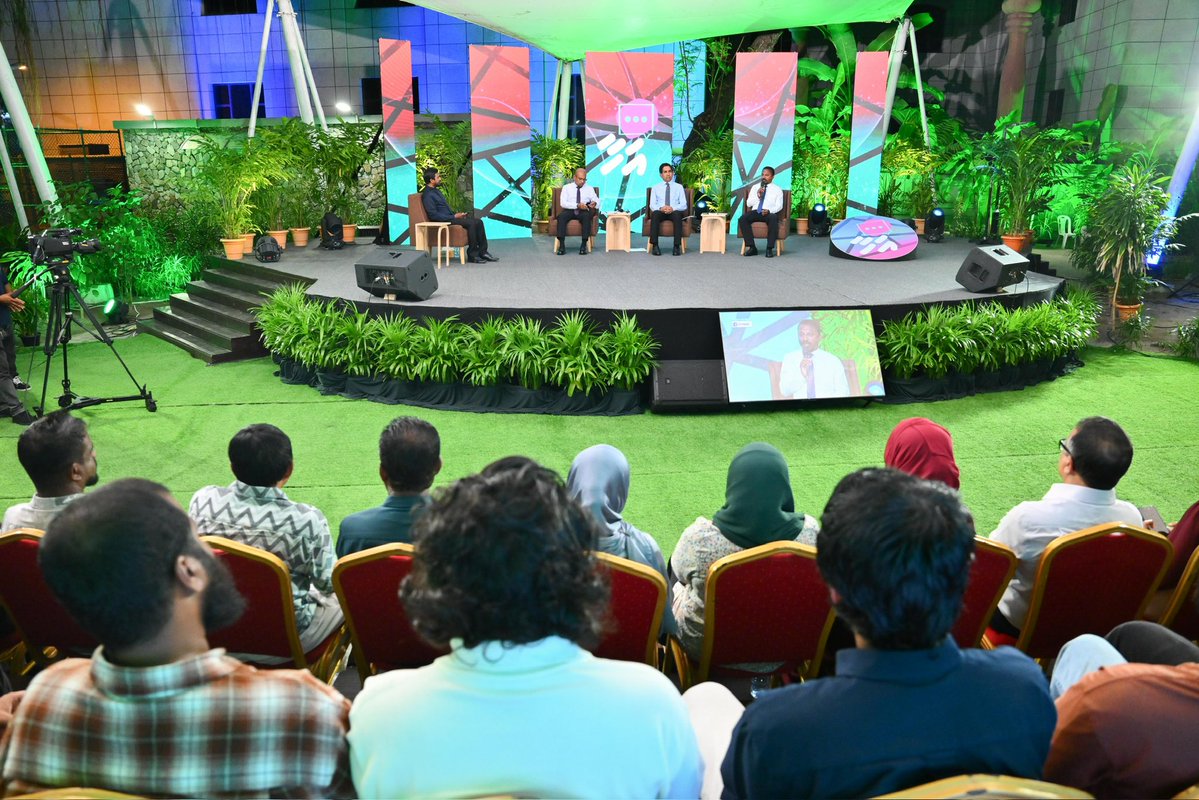 presidencymv's tweet photo. The eighth session of the ‘Ahaa’ forum takes place tonight featuring Minister of Defence and National Service Hassan Rasheed, Minister of Economic Development, Transport and Trade @em_saeed and Attorney General of the Maldives Uz @a_usham.

Jointly organised by the President’s Office and PSM, the forum provides a platform for the public to raise questions and concerns directly with Cabinet Ministers.