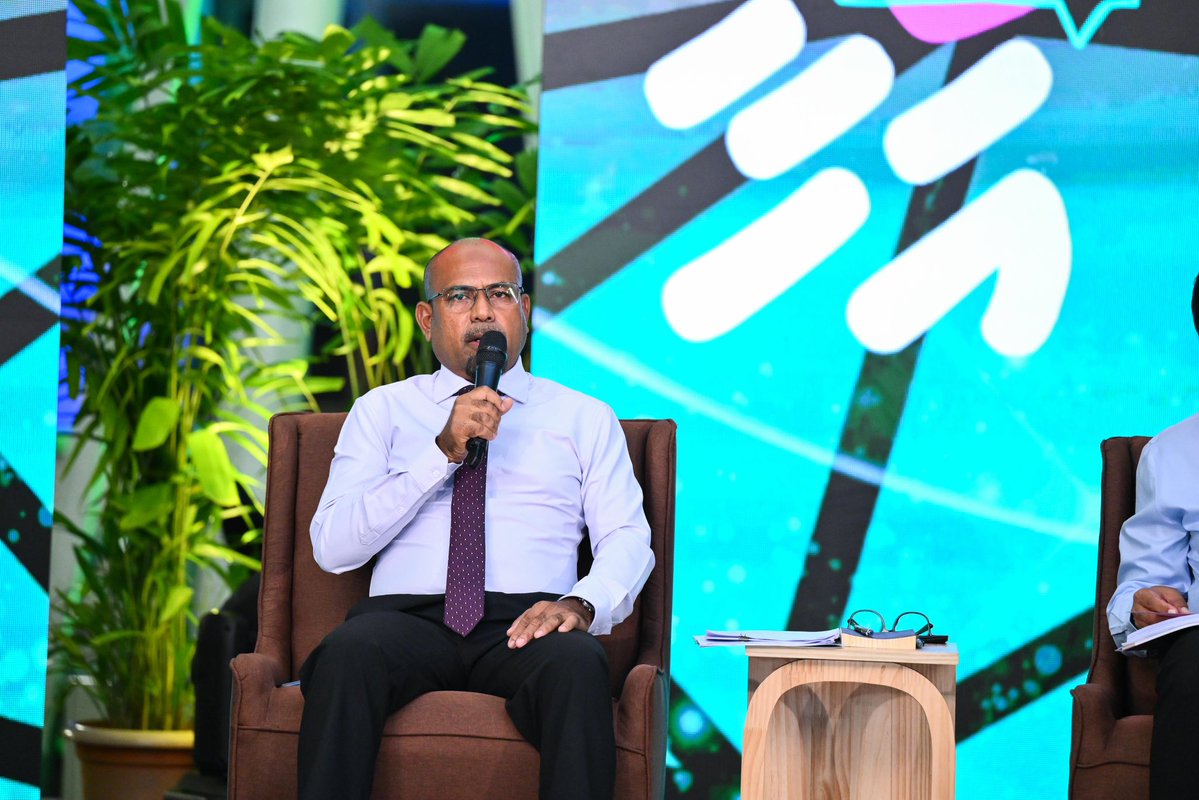 presidencymv's tweet photo. The eighth session of the ‘Ahaa’ forum takes place tonight featuring Minister of Defence and National Service Hassan Rasheed, Minister of Economic Development, Transport and Trade @em_saeed and Attorney General of the Maldives Uz @a_usham.

Jointly organised by the President’s Office and PSM, the forum provides a platform for the public to raise questions and concerns directly with Cabinet Ministers.