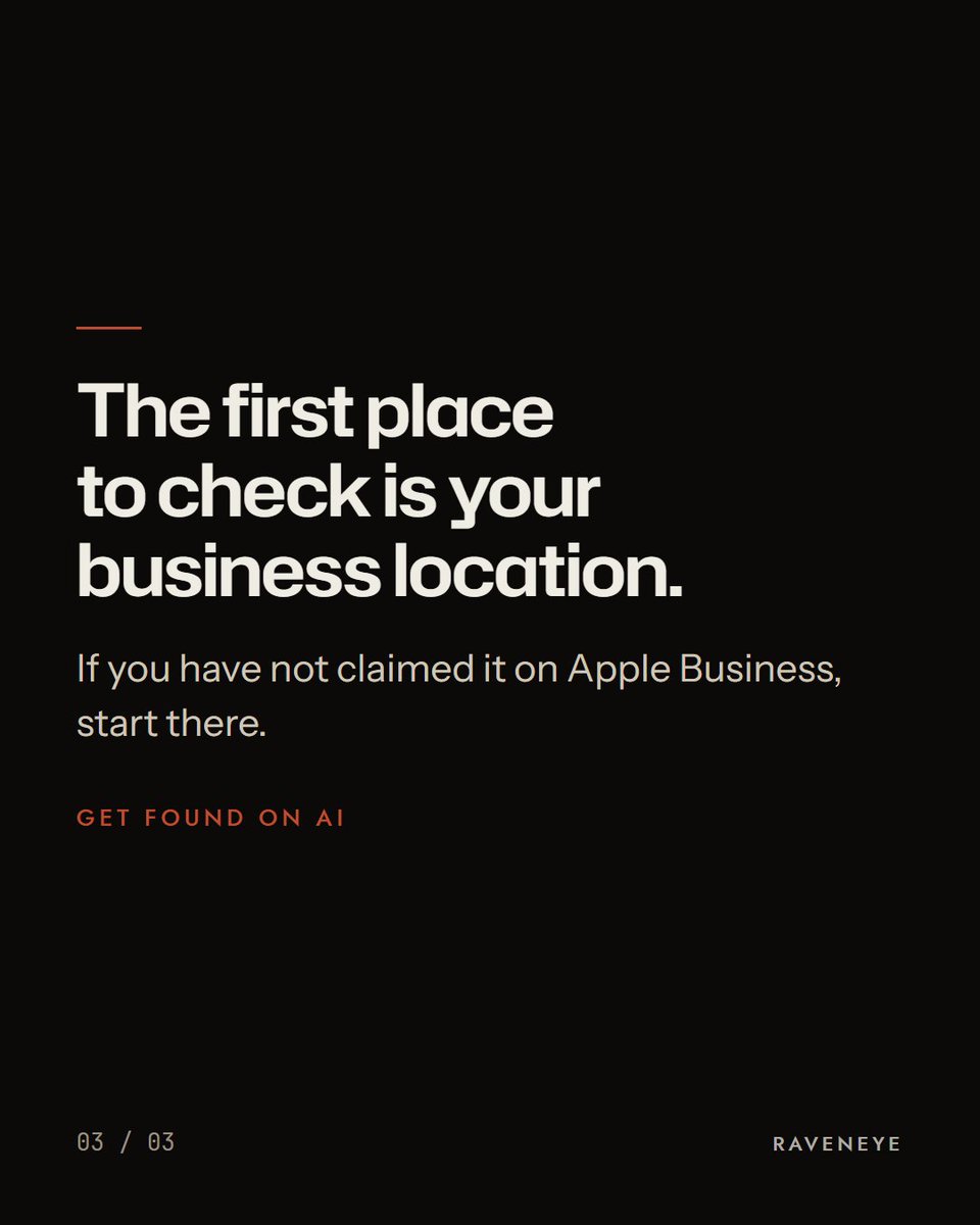 Raveneyeglobal's tweet photo. Apple's 'Suggested Places' can show your business in Maps.

To create ads that appear there, Apple said on March 24 that businesses use its Apple Business platform.

If you haven't claimed your business location there, that's the first place to check.

#aisearch https://t.co/UZQgqQsoPT