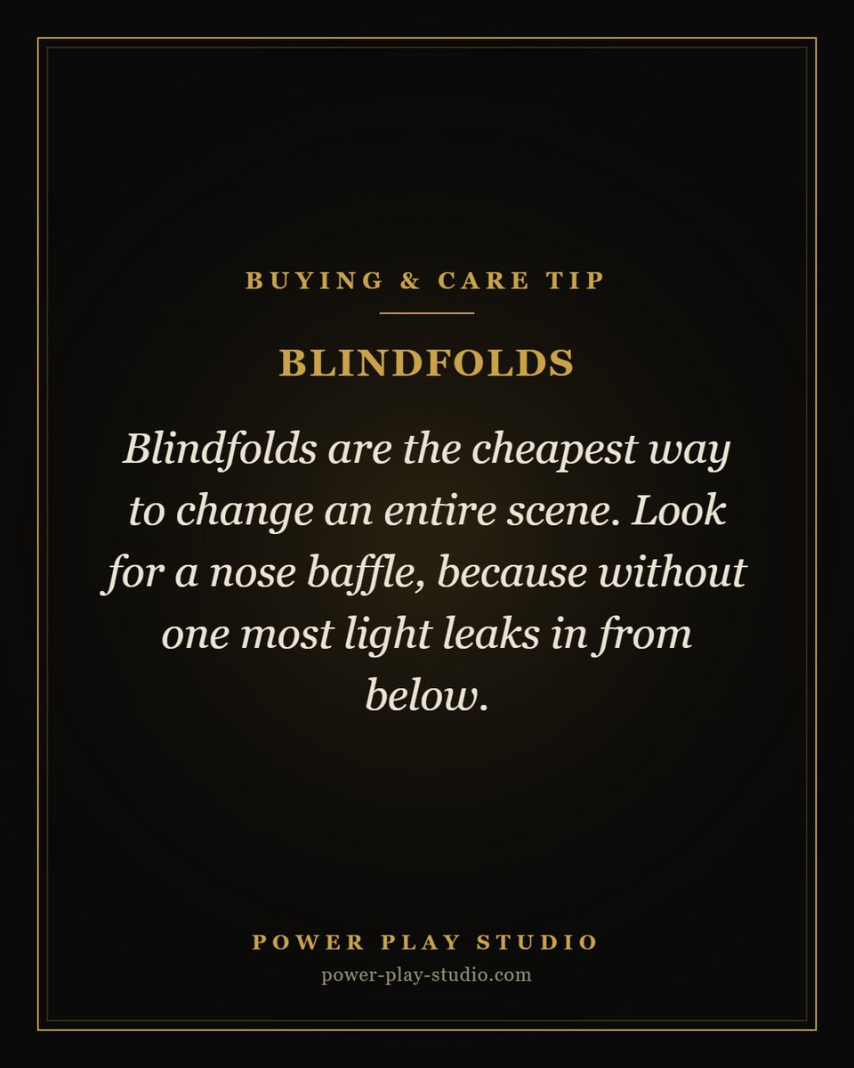 SirMaster1159's tweet photo. Blindfolds are the cheapest way to change an entire scene. Look for a nose baffle, because without one most light leaks in from below.
https://t.co/Rp4Lx4Im6i

#BDSM #fetish #blindfold https://t.co/BgojMWDSNW