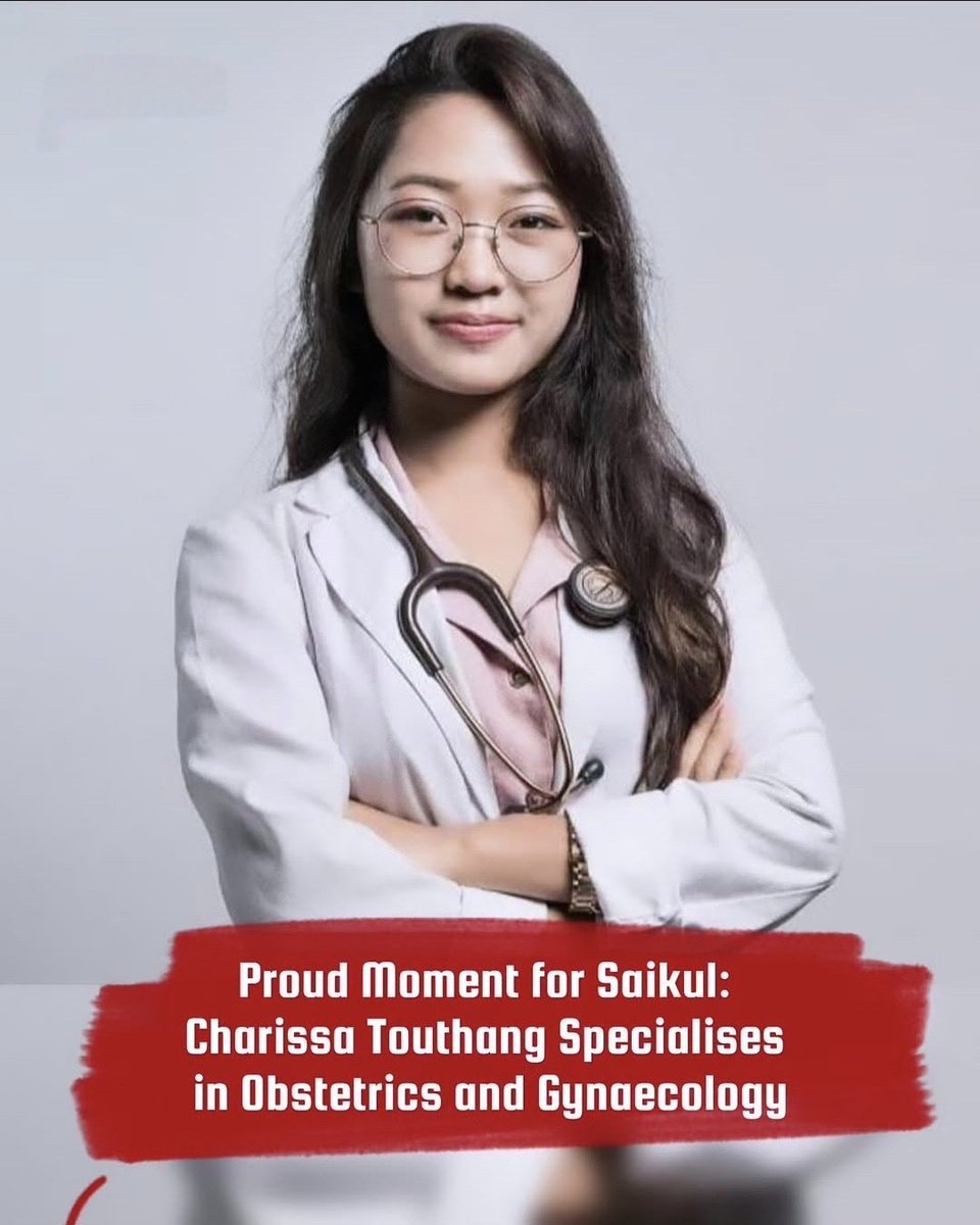 KimHaokipINC's tweet photo. Congratulations, Dr. Charissa Touthang

Heartiest congratulations to Dr. Charissa Touthang, daughter of Pu Ngamlun Touthang of New Saikul, Kangpokpi district, on successfully becoming a specialist in Obstetrics and Gynaecology.

Her achievement is a moment of immense pride for her family and the entire Saikul region. Her dedication, hard work and commitment to the medical profession are truly inspiring.

We wish Dr. Charissa Touthang a successful and meaningful career ahead. May she continue to serve society with compassion, excellence and dedication.

A proud moment for Saikul. A proud moment for Kangpokpi.

#CongratulationsDrCharissa #CharissaTouthang #Saikul #Kangpokpi #Manipur #ProudMoment #WomenInMedicine #MedicalProfession #ObstetricsAndGynaecology #Healthcare #VisitSaikulRegion