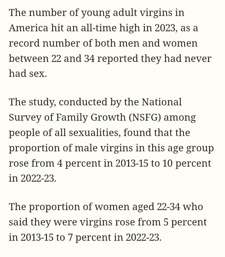 Reichist1848's tweet photo. There actually has been a slight rise of Virgin women in America. So maybe it's not completely over for finding a wife. https://t.co/vU29K1DVNh